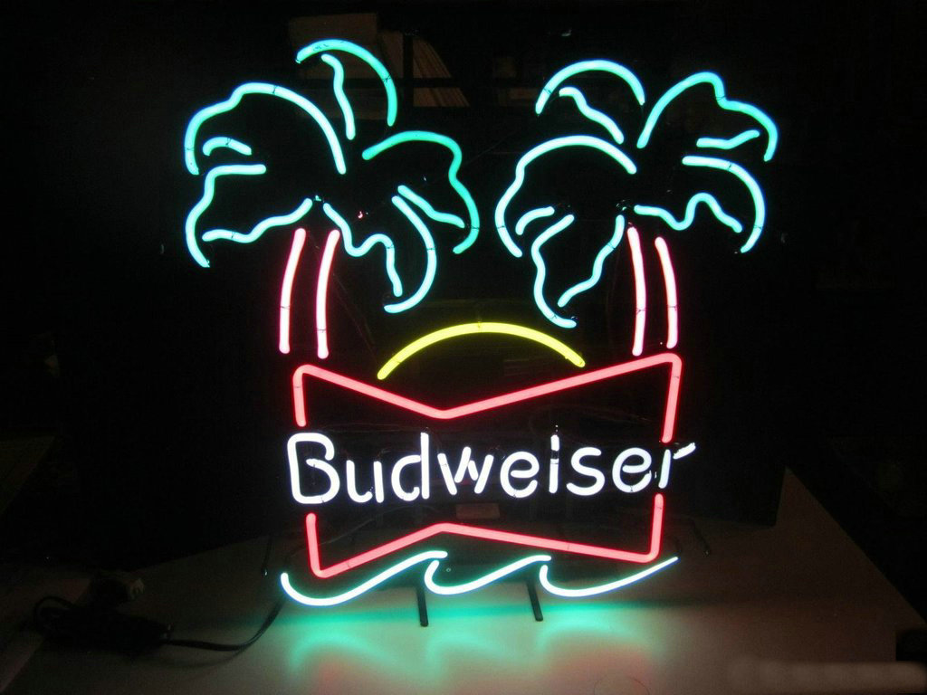 Budweiser Palm Tress Neon Sign Bar Sign Neon Light