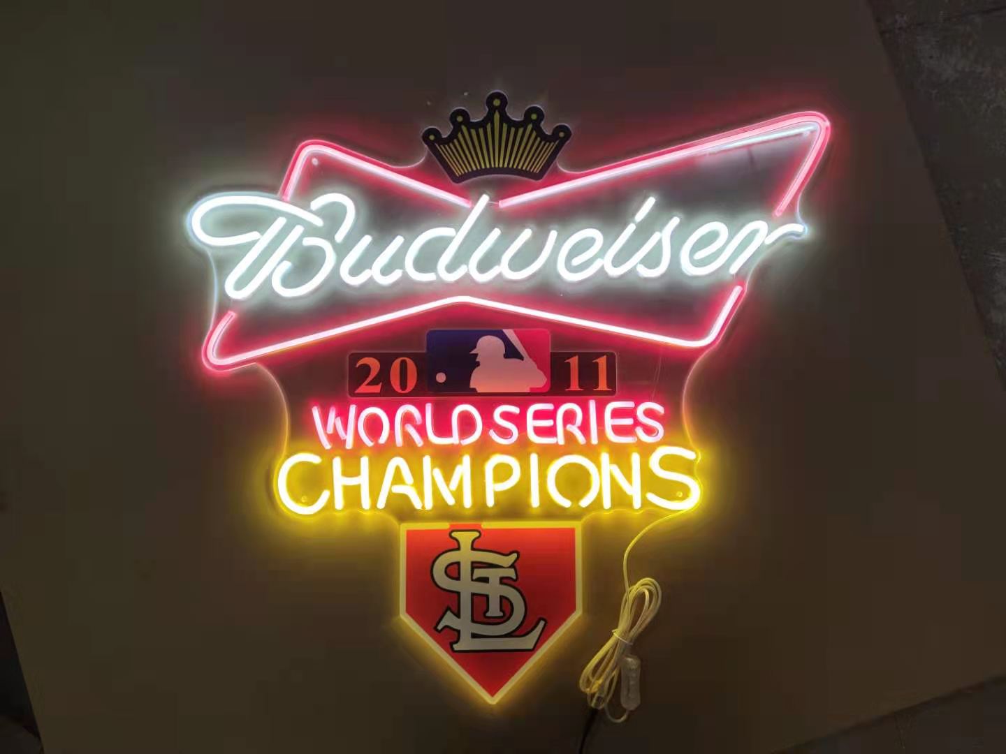 Budweiser St. Louis Cardinals World Series Champions Neon Sign Neon Light