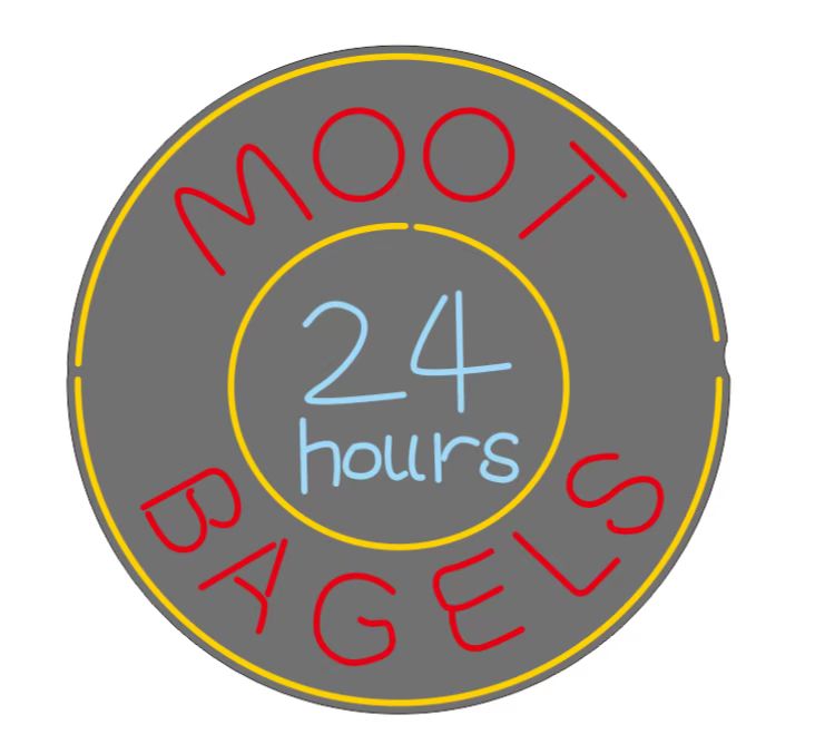 MooT 24 Hours Bagels Neon Sign Bar Sign Neon Light