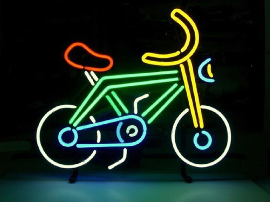 Fat Tire Biker Neon Sign