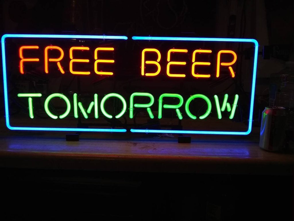Free Beer Tomorrow Neon Sign Neon Light