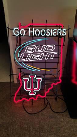 Indiana University go hoosiers bud light neon sign Bar Sign neon light