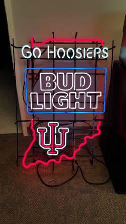 Indiana University go hoosiers bud light neon sign Bar Sign neon light