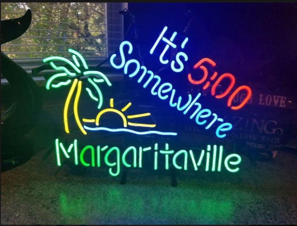 Its 5 00 Somewhere Palm Tree Margaritaville Neon Sign Bar Sign Neon Light