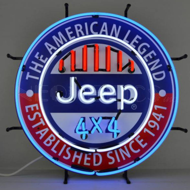 Jeep 4 X 4 The American Legend Established Since 1941 Neon Sign Neon Light
