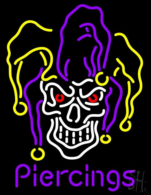 Jester Skull Piercings Neon Sign Bar Sign Neon Light