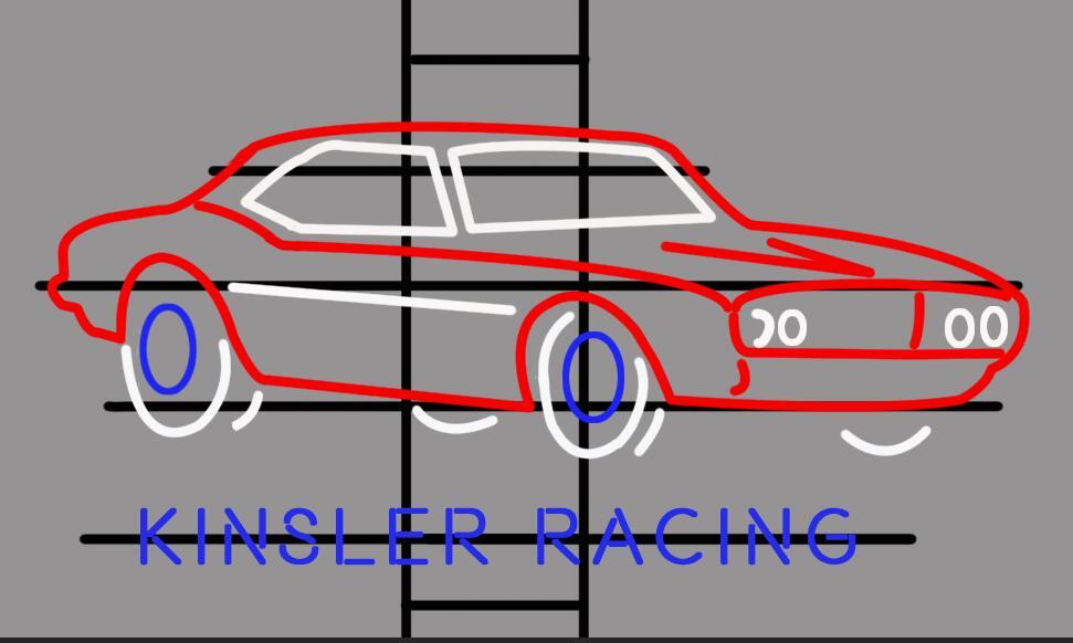 Kinsler Racing 1968 Pontiac Firebird Neon Sign Rear Neon Light