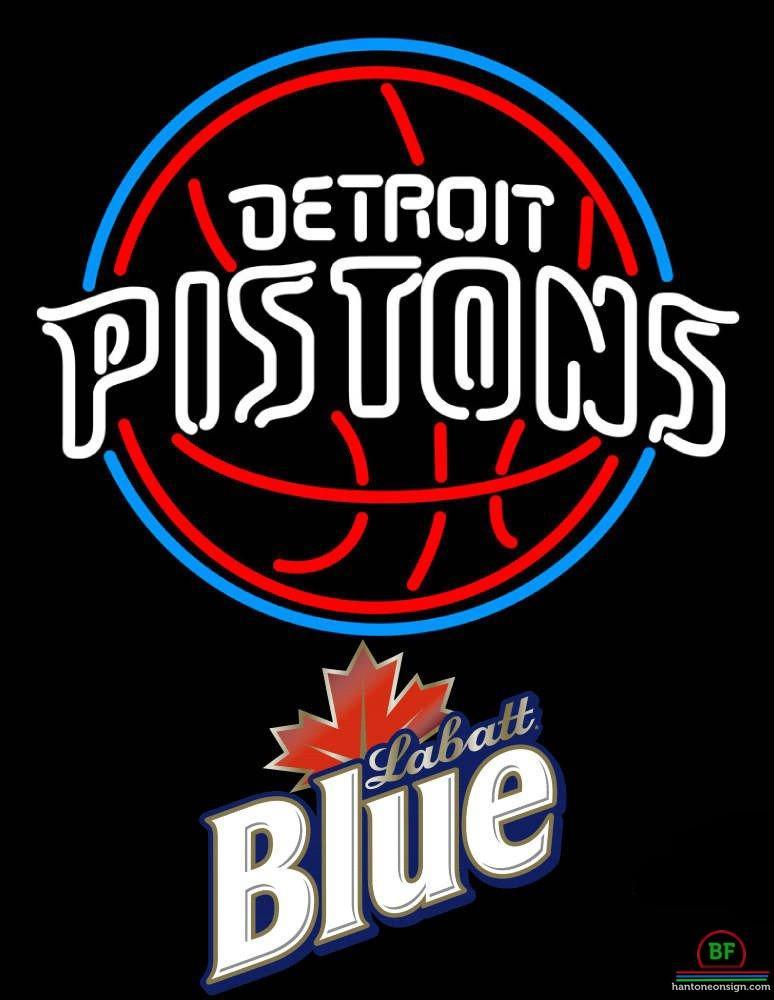 Labatt Blue Detroit Pistons Neon Sign Teams Neon Light