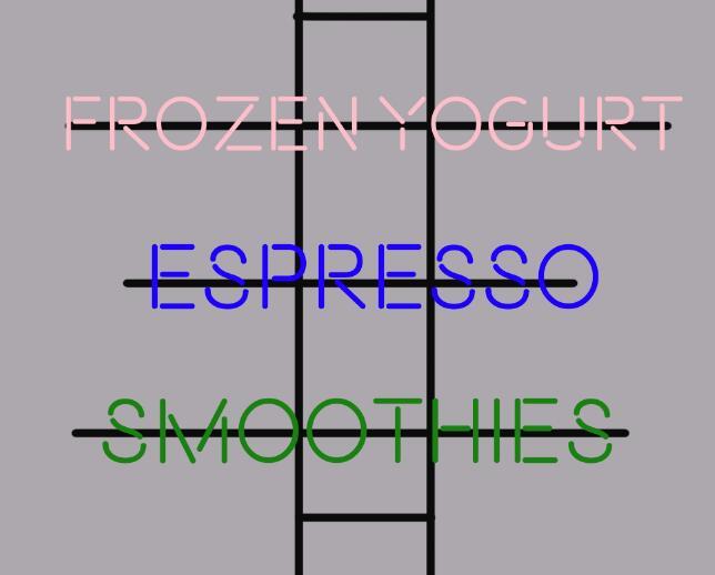 Frozen Yogurt Espresso Smoothies Neon Sign Rear Neon Light