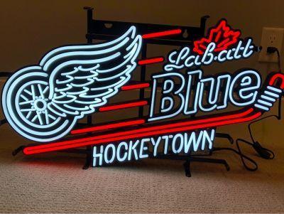Labatt Blue Detroit Red Wings Hockey Town Neon Sign Neon Light