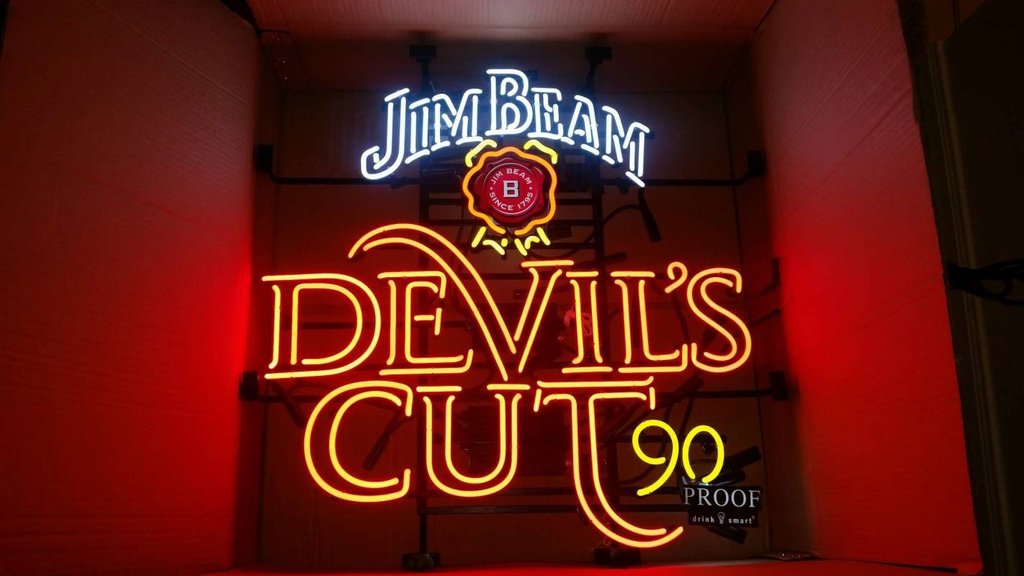 Jim Beam Devil'S Cut Neon Sign Bar Sign Neon Light