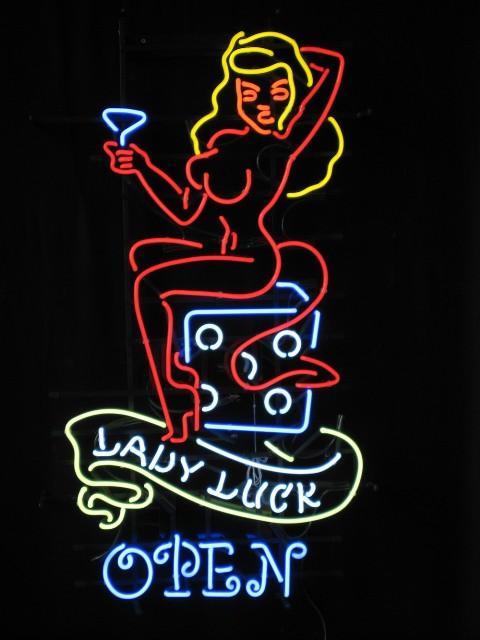 Lady Luck Open Neon Sign