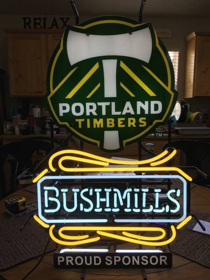 Bushmills Portland Timbers Neon Sign Teams Neon Light Bar Sign Neon Light