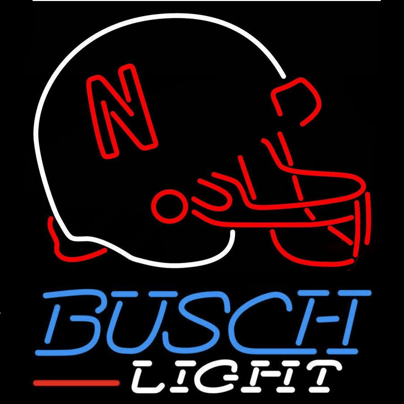 Nebraska Cornhuskers NCAA Sports football helmet Busch Light Neon Sign